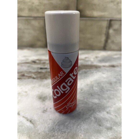 Colgate Regular Shaving Cream 2.25 oz Shave Foam Orange Can Vintage - Picture 2 of 7